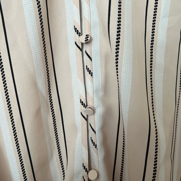 NWOT Ann Taylor Ladies XXL Blush and Black Striped Blouse - Picture 3 of 6